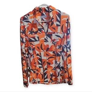 Callaway Women's Orange and Black Geometric Half Zipper Down Activewear